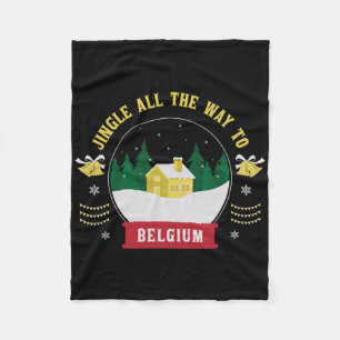 Jingle All The Way To Belgium - Belgian Christmas Fleece Blanket