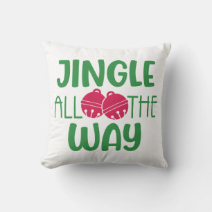 Jingle All The Way with Bells Throw Pillow