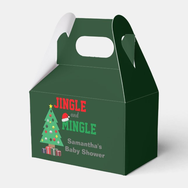 Jingle And Mingle Baby Shower Favor Box (Front Side)