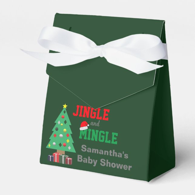 Jingle And Mingle Baby Shower Favor Box (Front Side)