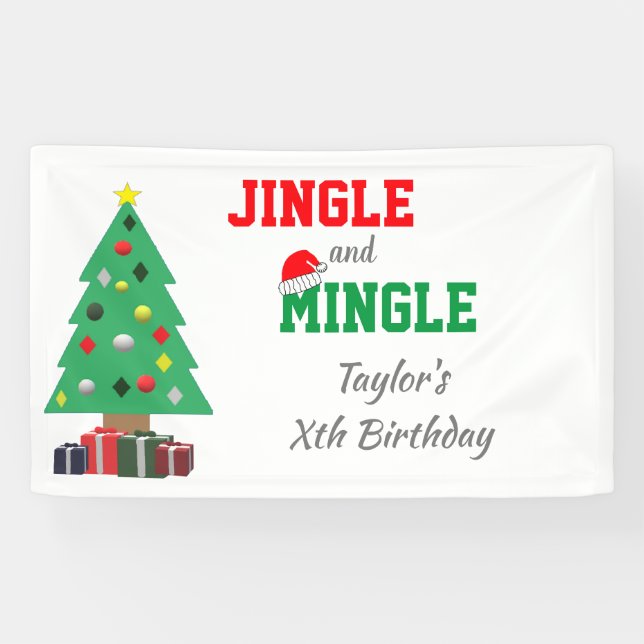 Jingle And Mingle Birthday Banner (Horizontal)