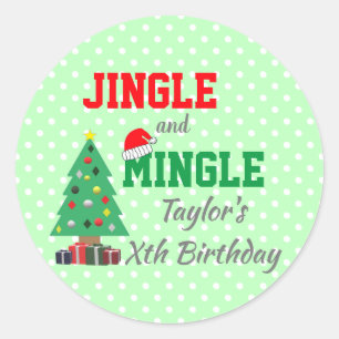 Jingle And Mingle Birthday Classic Round Sticker