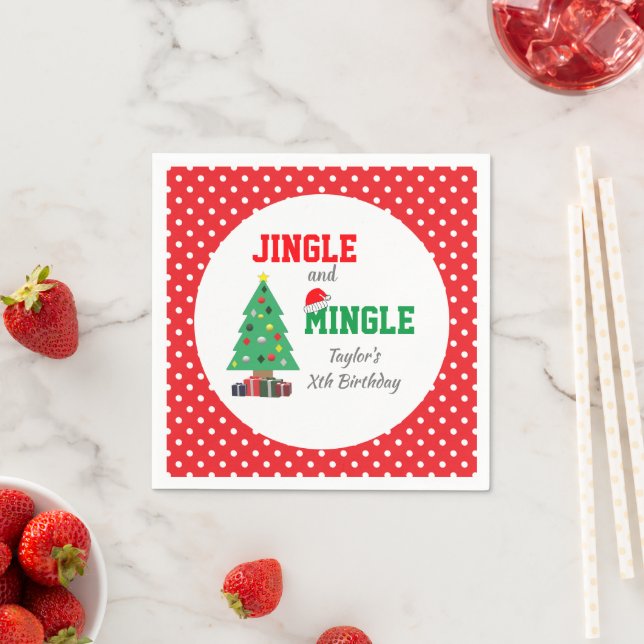 Jingle And Mingle Birthday Napkin (Insitu)