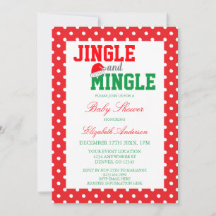 Jingle and Mingle Christmas Baby Shower Invitation