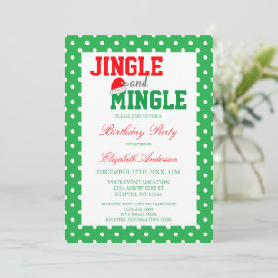 Jingle and Mingle Christmas Birthday Invitation