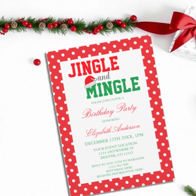 Jingle and Mingle Christmas Birthday Invitation (Creator Uploaded)