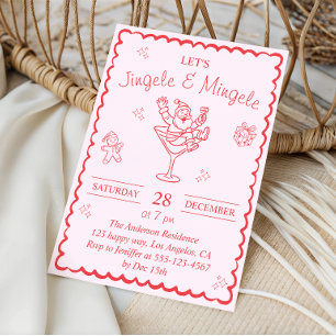 Jingle and Mingle Christmas Cocktail Party Invitation
