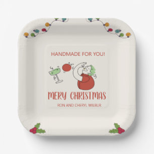 Jingle And Mingle Christmas Cocktail Party Paper Plate