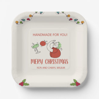 Jingle And Mingle Christmas Cocktail Party Paper Plate