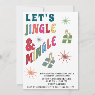 Jingle and Mingle colourful fun  Holiday  Invitation