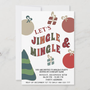 Jingle and Mingle colourful ornaments Holiday Invitation
