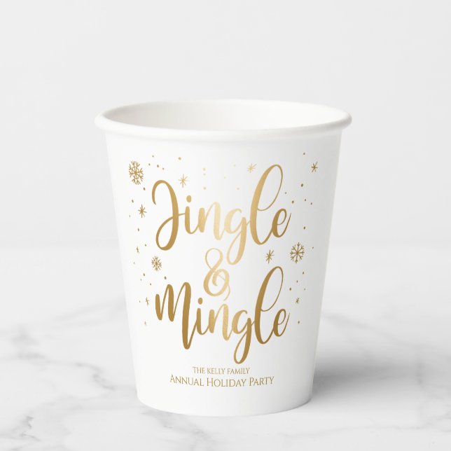 Jingle and Mingle Holiday Paper Cups (Front)
