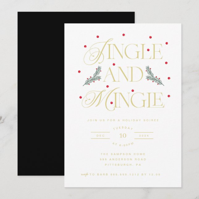 Jingle and Mingle Holiday Party Invitation (Front/Back)