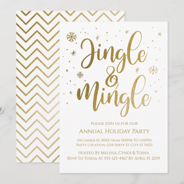 Jingle and Mingle Holiday Party Invitations (Front/Back)