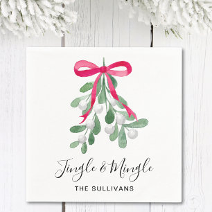 Jingle And Mingle Mistletoe Christmas Napkin