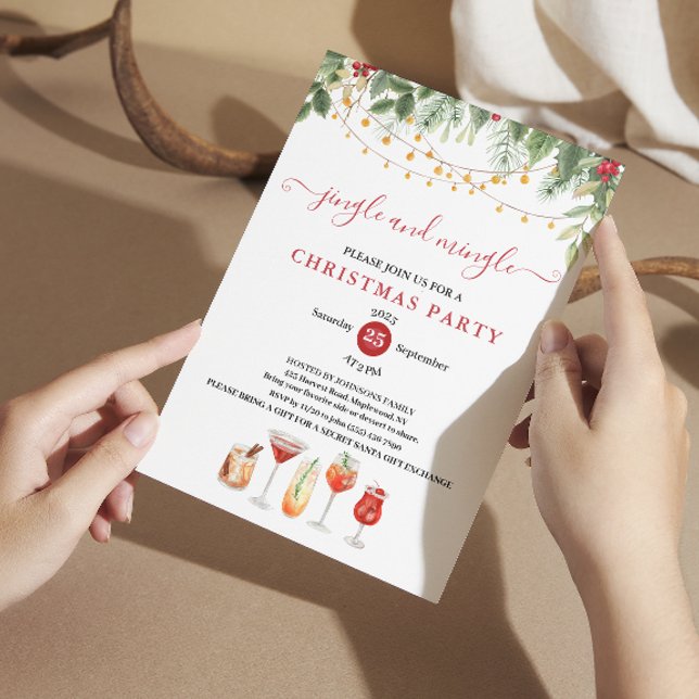  jingle and Mingle String Christmas Cocktail Party Invitation (jingle and Mingle String Christmas Cocktail Party Invitation)