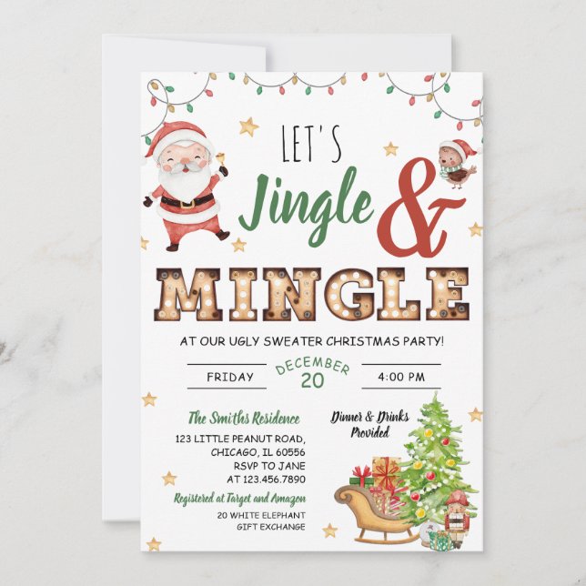 Jingle and Mingle Ugly Sweater Party Invitation (Front)