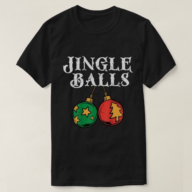 Jingle Balls Tinsel Funny Matching Couple Ret T-Shirt (Design Front)
