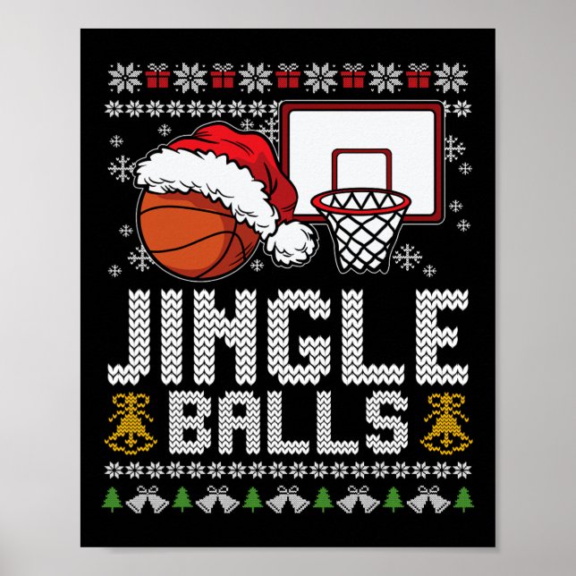 Jingle Balls Ugly Christmas Pajama Cool Sport X-Ma Poster (Front)