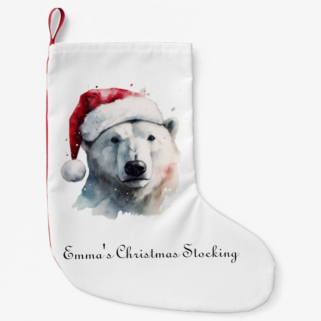 Jingle Bear Joy, custom Small Christmas Stocking (Front)