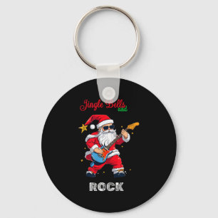 Jingle Bell And Rock Christmas Santa Rolling Playi Keychain