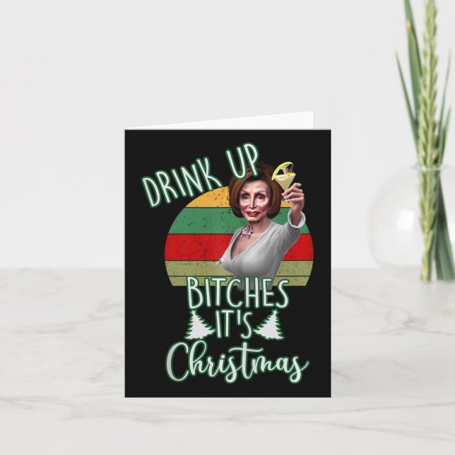 Jingle Bell Biden Xmas Santa Trump Ugly Christmas  Card (Front)