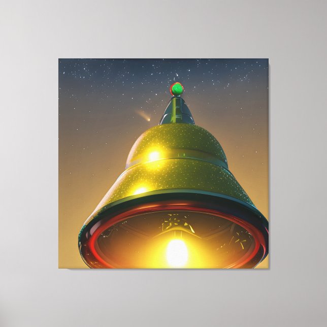 Jingle Bell Christmas UFO Canvas Print (Front)