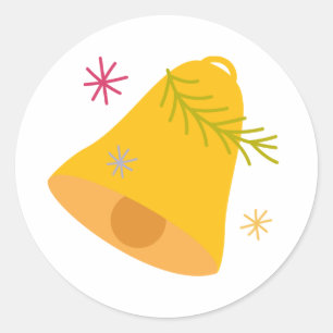 Jingle bell classic round sticker