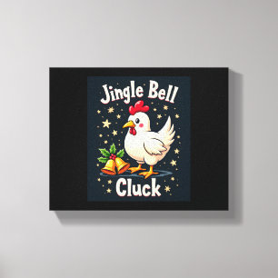 Jingle Bell Cluck Chicken Canvas Print