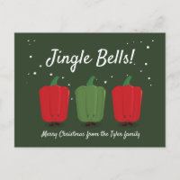 Jingle Bell Peppers Christmas Postcard