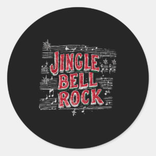Jingle Bell Rock Christmas Music Band Xmas Party P Classic Round Sticker