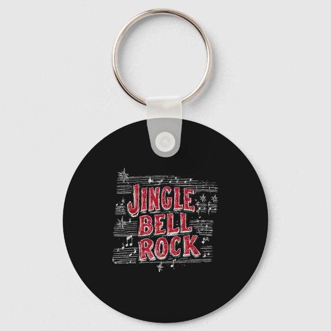 Jingle Bell Rock Christmas Music Band Xmas Party P Keychain (Front)