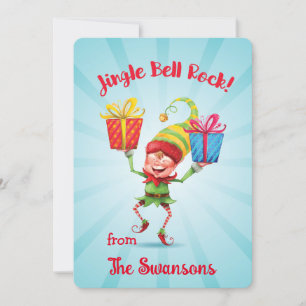 Jingle Bell Rock Elf With Gifts Card