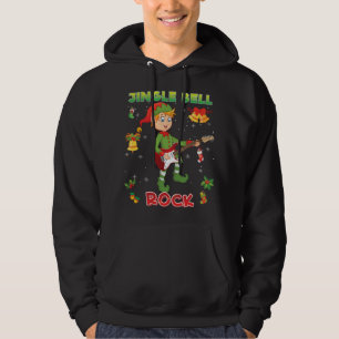 Jingle Bell Rock Rockin' Christmas Elf Playing Gui Hoodie