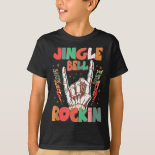 Jingle Bell Rockin Groovy Retro Christmas Xmas Ske T-Shirt