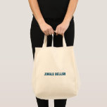 Jingle Bell Text Name Printed Grocery Gifts  Tote Bag<br><div class="desc">Jingle Bell Text Name Printed Grocery Gifts Tote Bag. A grocery tote is a practical and eco-friendly bag specifically designed for carrying groceries and other household items. The design of a grocery tote is typically simple and straightforward. Grocery totes have sturdy handles, often designed to be comfortable for hand or...</div>