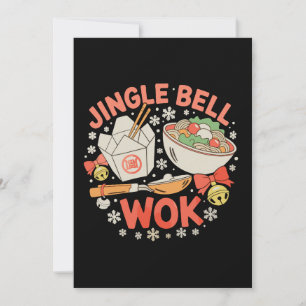Jingle Bell Wok Chinese Food Christmas Xmas Invitation