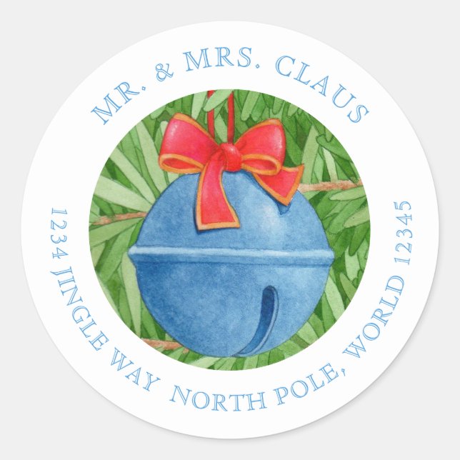 JINGLE BELLS 1.5" Round Return Address Labels (Front)