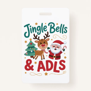 Jingle Bells ADLS Occupational Therapy OT Reindeer Badge