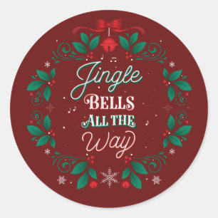 Jingle Bells All The Way Christmas Stickers