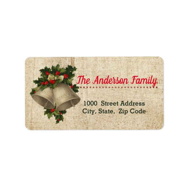 Jingle Bells Christmas Addres Label (Front)