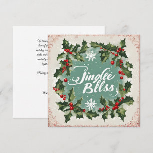 Jingle Bells & Christmas Holly Company Christmas Holiday Card