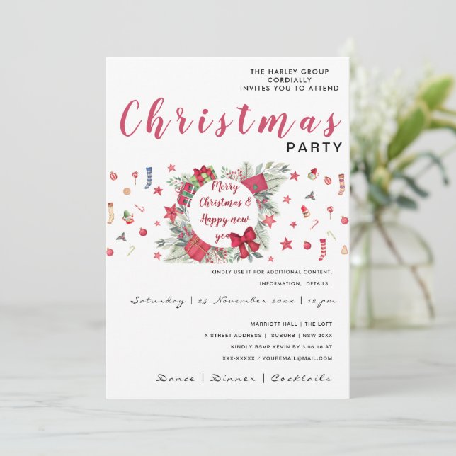 jingle bells customized  invitation (Standing Front)