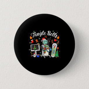 Jingle Bells Er Nurse Funny Christmas Tech Nursing 2 Inch Round Button