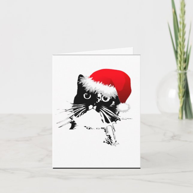 Jingle Bells Holiday Cat card (Front)