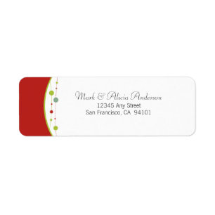 Jingle Bells Holiday Return Address Label (red)