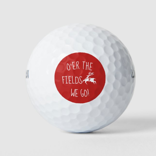 Jingle Bells Lyrics Cute Reindeer Emoji Icon Golf Balls (Front)