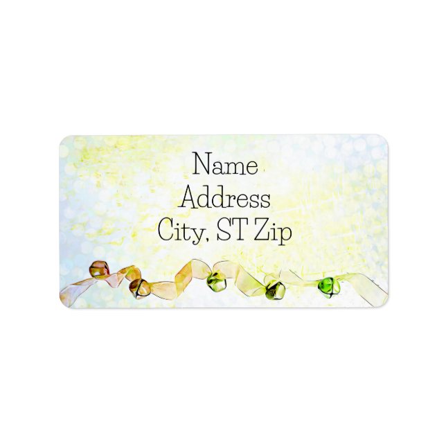 Jingle Bells on Ribbon Holiday Personal Label (Front)