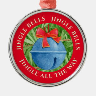 JINGLE BELLS Premium Round Ornament + Text III