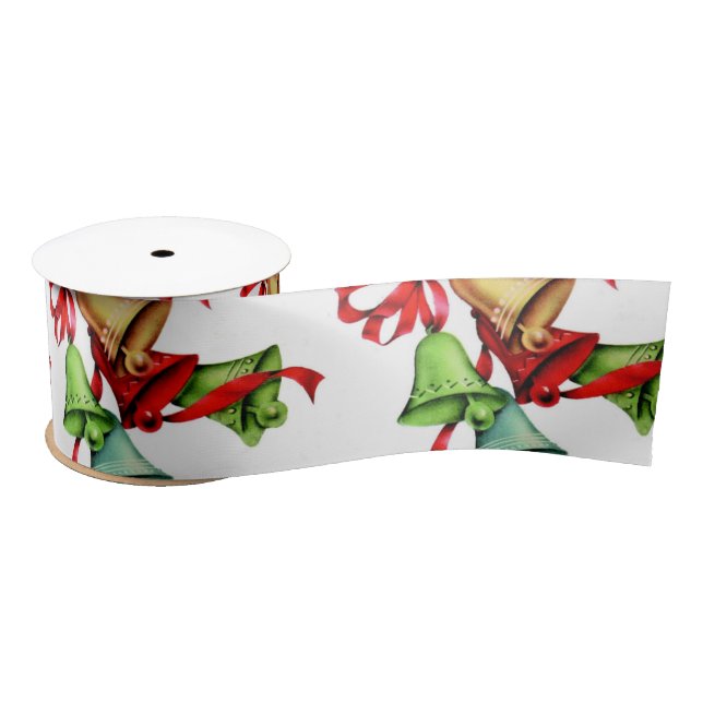 Jingle Bells  Satin Ribbon (Spool)